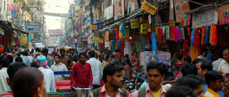 Indian Bazaar Crowd