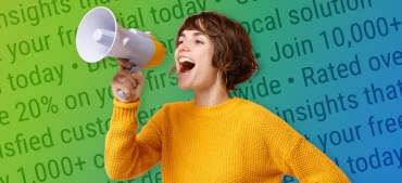 Woman shouting into a megaphone