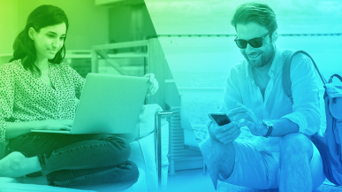 man with sunglasses looking at phone