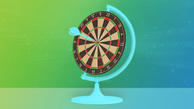 dart board inside globe icon