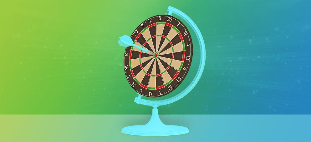 dart board inside globe icon