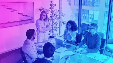 meeting in an office