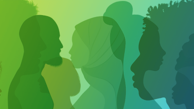 illustration of people facing eachother