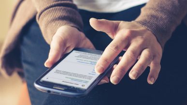 man holding phone