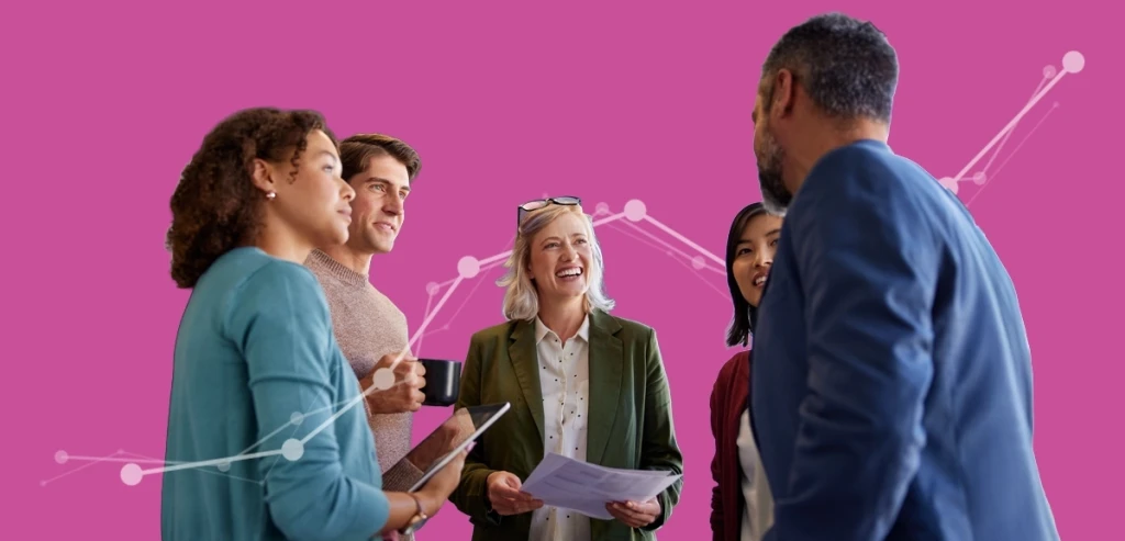 A group of B2B marketers discussing their strategy for 2026