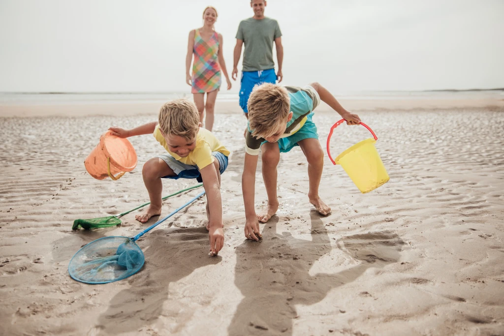 A family at a Channel Islands beach