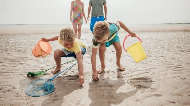 A family at a Channel Islands beach