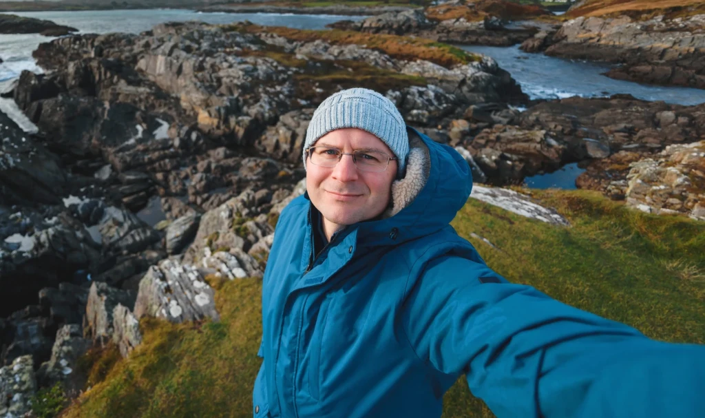 Man taking a selfie in County Cork, Ireland