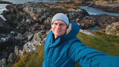 Man taking a selfie in County Cork, Ireland