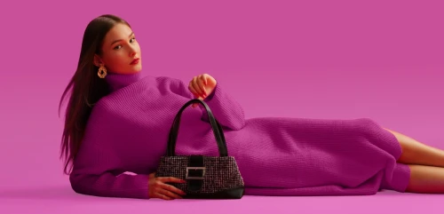 A model with a luxury handbag